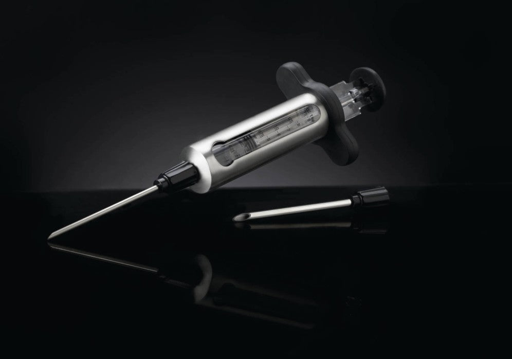 Napoleon Stainless Steel Marinade Injector with Two Needles, Storage Case & Cleaning Brushes