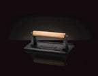 Cast Iron Chef's Press | Heavy-Duty | Wood-Wrapped Handle | Grill & Sear | Crispy Bacon & Burgers