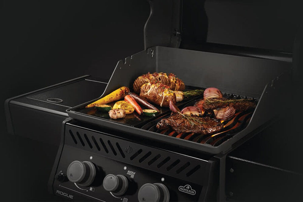 Napoleon Cast Iron Reversible Griddle | Fits Rogue 365 525 | Smooth and Corrugated Grill Plate | BBQ Griddle UK | Ember BBQ Co