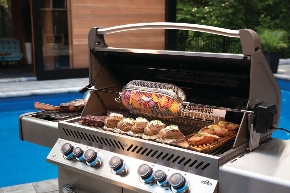Napoleon Rotisserie Grill Basket for Wings, Vegetables, and Fries