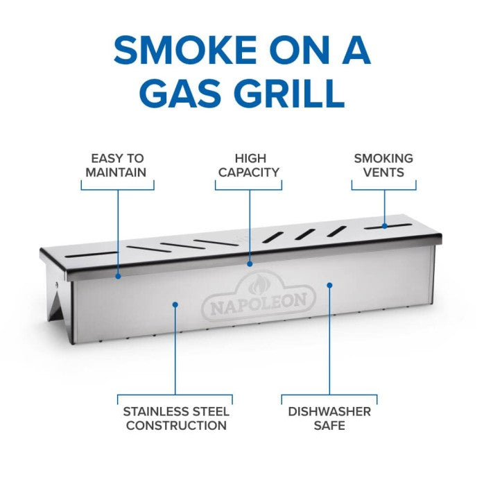 Stainless Steel Smoker Box | Gas Grill Smoker | Napoleon BBQ Accessory | Wood Chip Box | Smoking Attachment | Ember BBQ Co UK