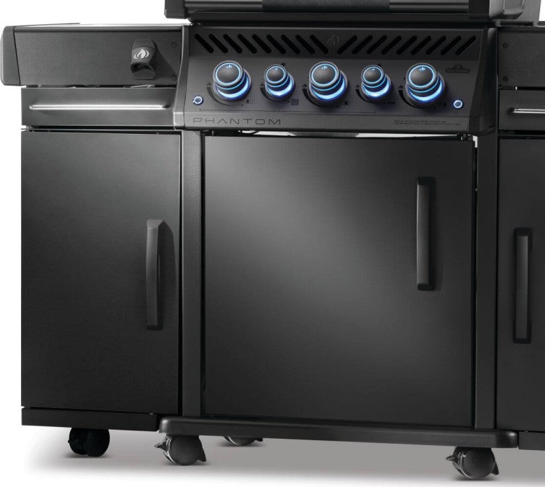 Napoleon Rogue PRO-S Under Grill Storage Cart | Matte Black | Drawer with Towel Rack | Tool Hooks | Optimized Storage | BBQ Accessory