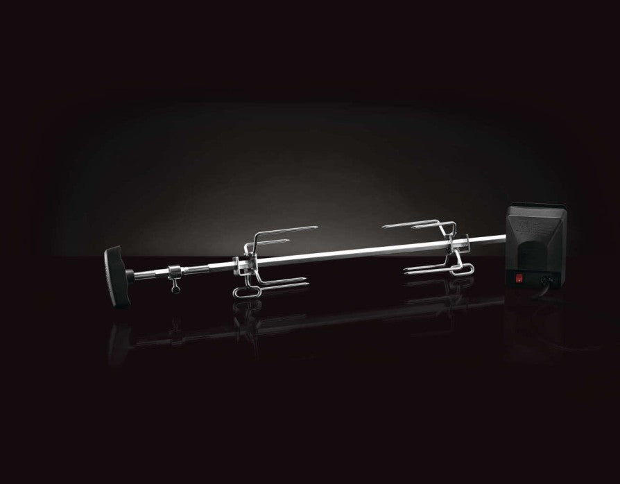 Heavy Duty Rotisserie | Freestyle BBQ Grill Accessory | Stainless Steel Rotisserie Rod | Commercial Meat Forks | Counterweight Assembly | Ember BBQ Co UK
