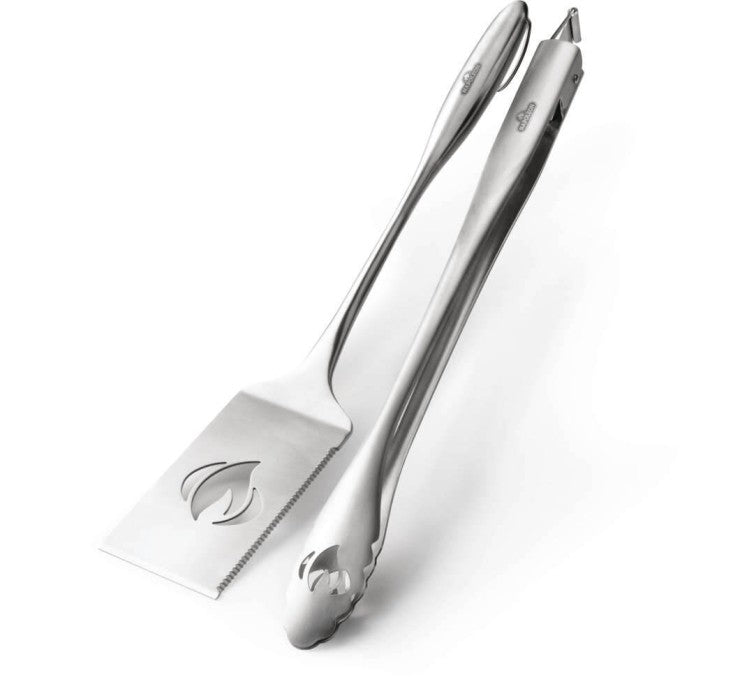 Stainless Steel 2 Piece Toolset | BBQ Spatula & Tongs | Napoleon BBQ Tools | Grill Accessories | Ember BBQ Co UK