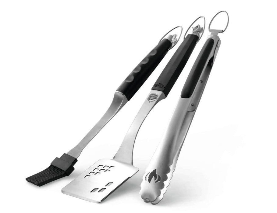 Napoleon Executive 3 Piece Toolset | Cast Stainless Steel | Ergonomic Handles | Premium BBQ Tools | Ember BBQ Co UK