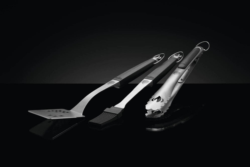 Napoleon Executive 3 Piece Toolset | Cast Stainless Steel | Ergonomic Handles | Premium BBQ Tools | Ember BBQ Co UK