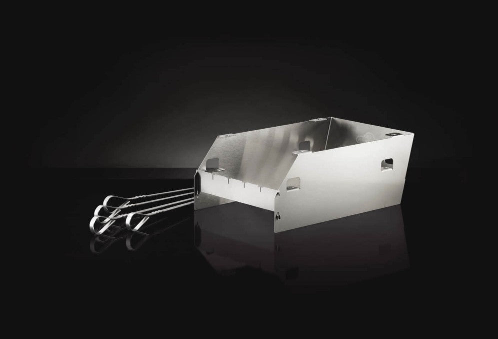 Napoleon Side Burner Windshield | Skewer Rack | Stainless Steel Grill Accessory | 4 Skewers Included | Wind Protection UK | Ember BBQ Co