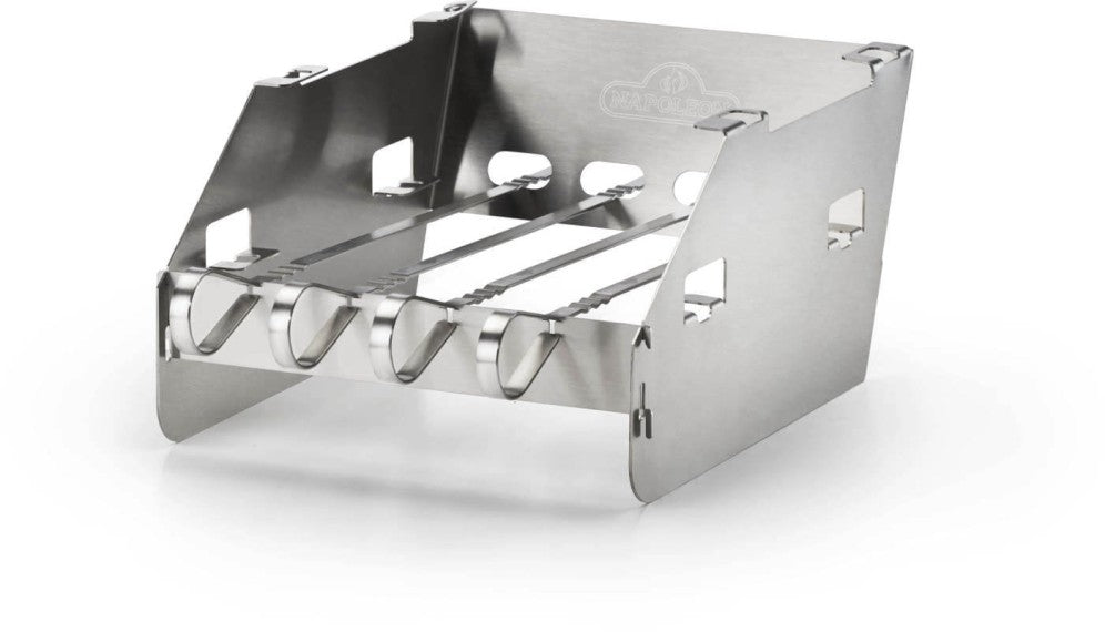 Napoleon Small Side Burner Windshield | Skewer Rack | Stainless Steel Grill Accessory | 4 Skewers Included | Wind Protection UK | Ember BBQ Co