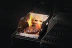 Napoleon Small Side Burner Windshield | Skewer Rack | Stainless Steel Grill Accessory | 4 Skewers Included | Wind Protection UK | Ember BBQ Co
