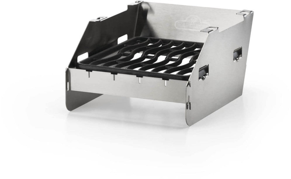 Napoleon Small Side Burner Windshield | Skewer Rack | Stainless Steel Grill Accessory | 4 Skewers Included | Wind Protection UK | Ember BBQ Co