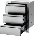 Napoleon 18 x 24 Triple Drawer Stainless Steel Outdoor Kitchen Storage