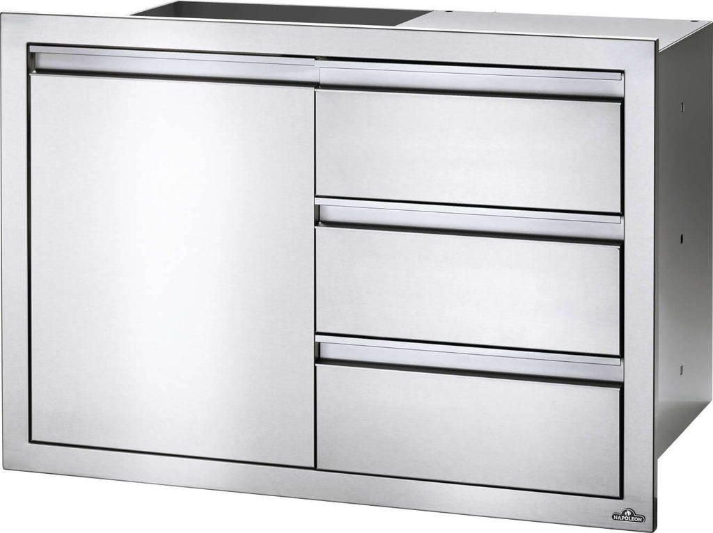 Napoleon 36 x 24 Single Door and Triple Drawer Combo Outdoor Kitchen Storage