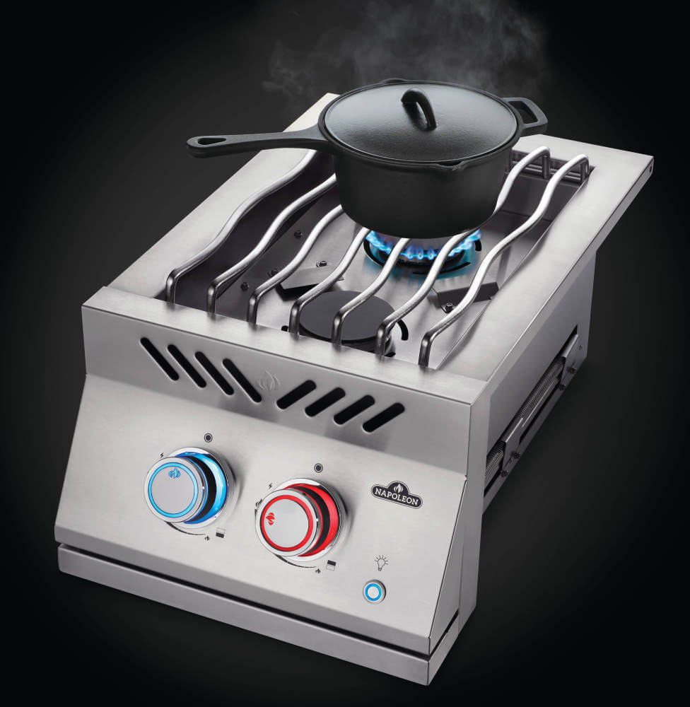 Built-In 700 Series Inline Dual Range Top Burner | Stainless Steel Side Burner | Drop-In Gas Burner | Outdoor Kitchen Accessory | Premium Gas Burner UK | Ember BBQ Co