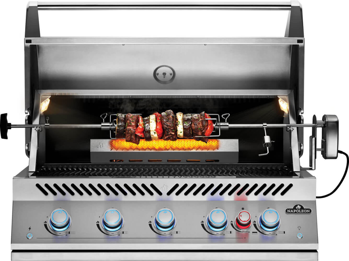 Built-In 700 Series 38 Gas Grill | 5 Burner Gas Grill | Infrared Rear Rotisserie | Stainless Steel WAVE™ Grids | Outdoor Kitchen UK | Ember BBQ Co