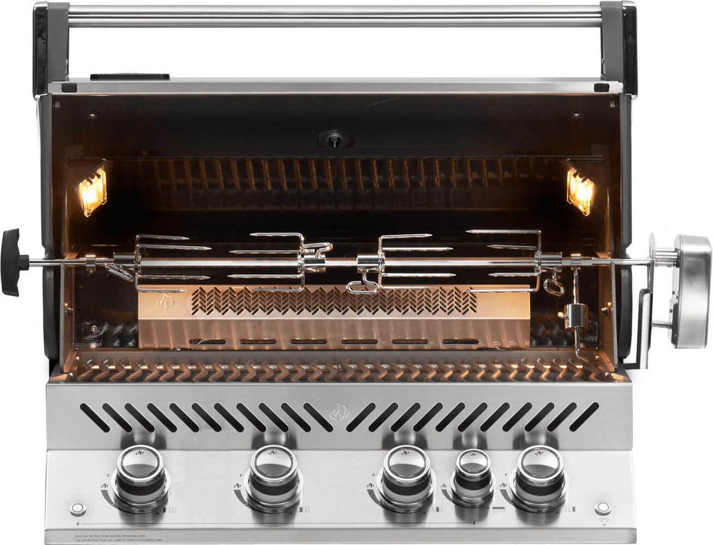 Built-in Prestige PRO 500 RB | 4 Burner Natural Gas Grill | Infrared Rear Burner | WAVE Stainless Steel Grids | Ember BBQ Co UK