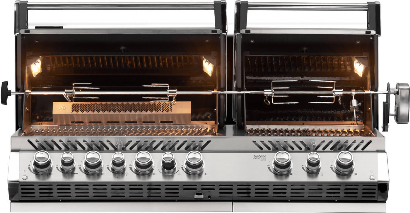 Built-in Prestige PRO 825 RBI | 6 Burner Gas Grill | Infrared Rear & Bottom Burners | WAVE Stainless Steel Grids | Ember BBQ Co UK