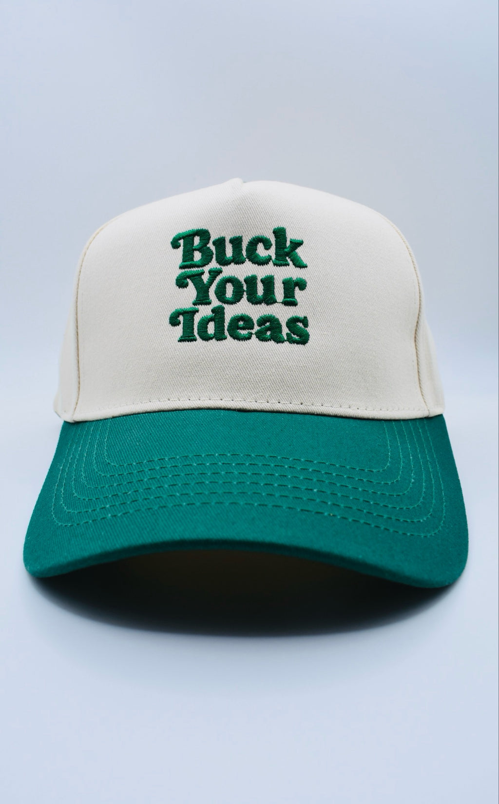 Buck Your Ideas Cream / Green Cotton Cap