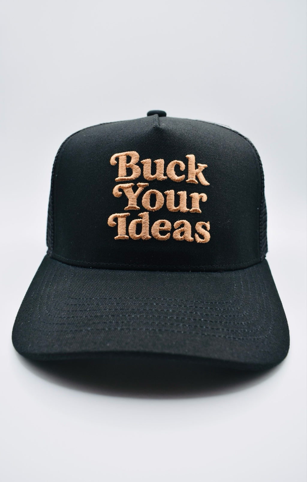 Buck Your Ideas Black / Tan Trucker Cap