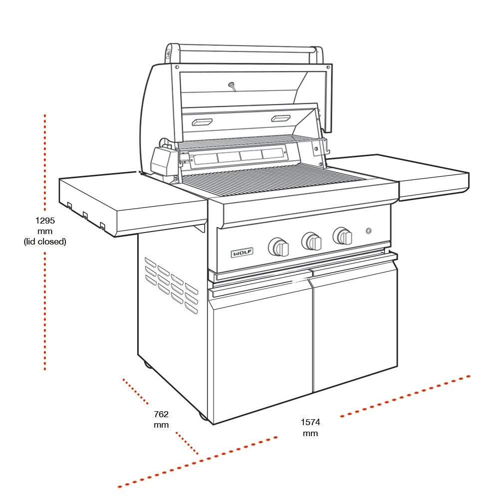 Wolf Outdoor Gas Barbecue Freestanding - ICBOG36C / ICBOG36C-LP