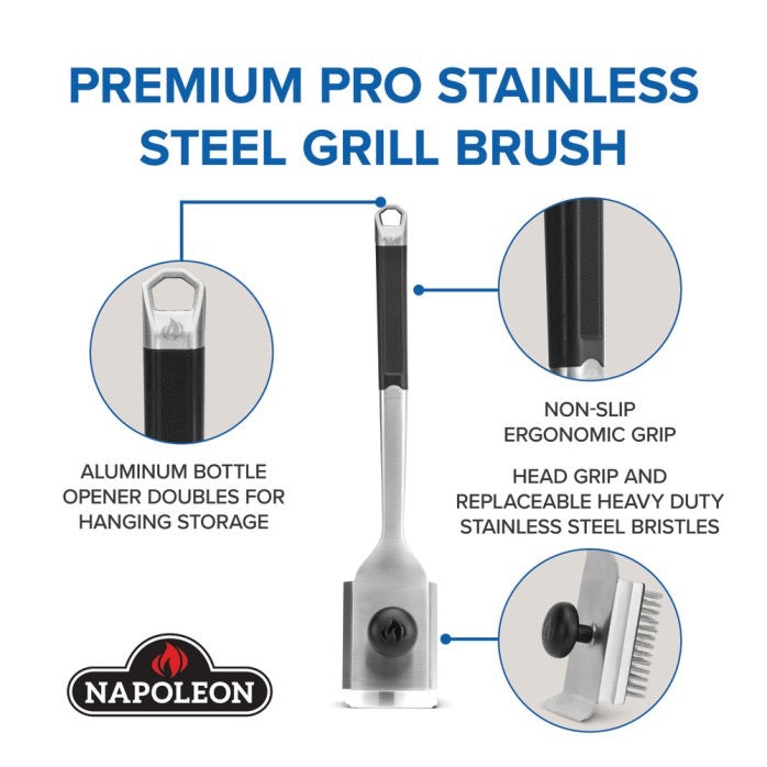 Napoleon Premium Stainless Steel Grill Brush - GABR007