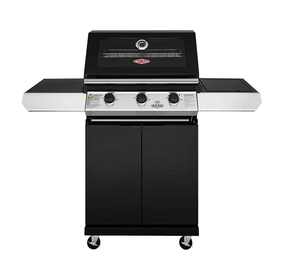 BeefEater 1200E Series - 3 Burner BBQ & Side Burner Trolley