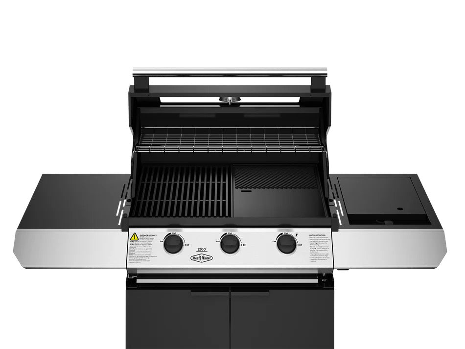 BeefEater 1200E Series - 3 Burner BBQ & Side Burner Trolley