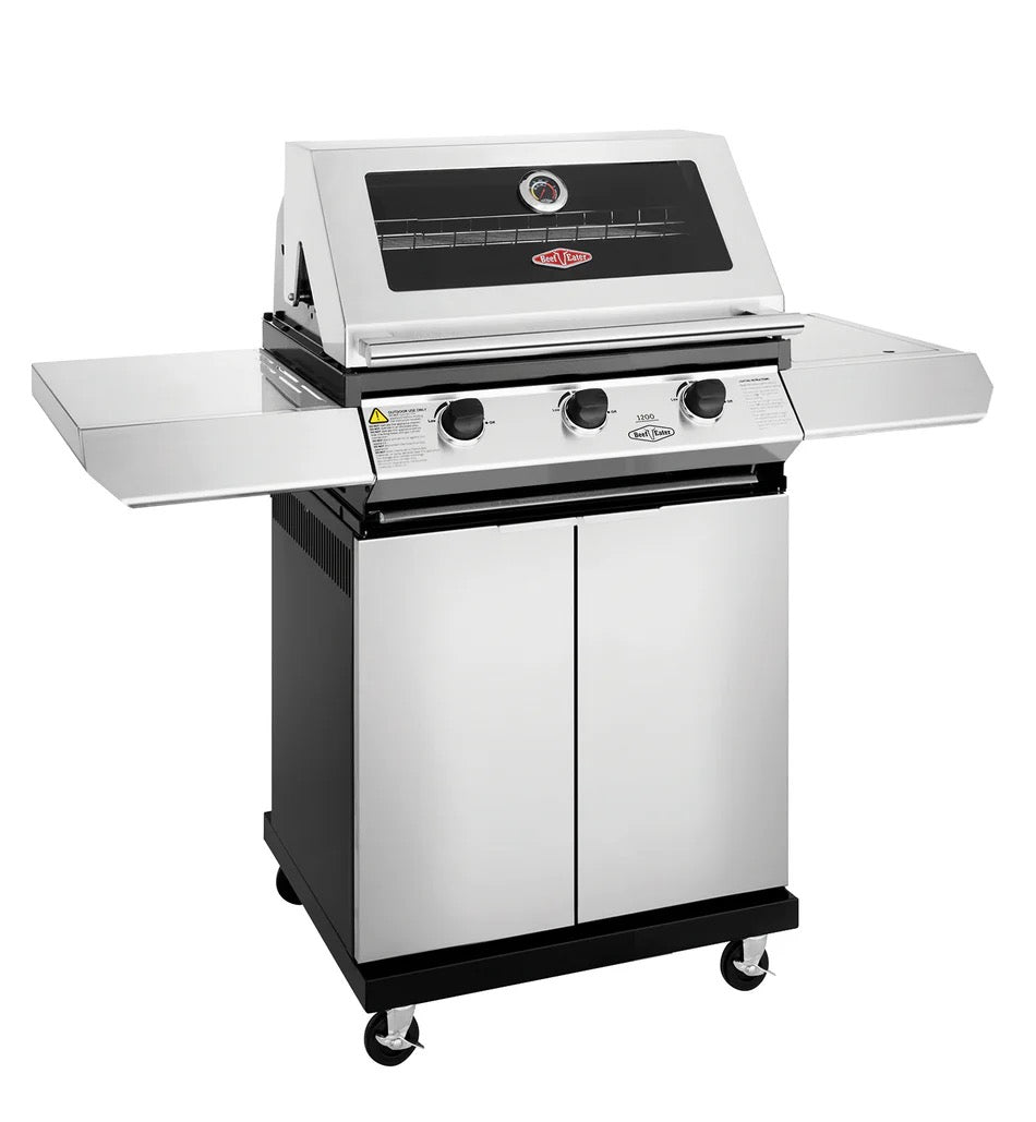 BeefEater 1200S Series - 3 Burner BBQ & Side Burner Trolley