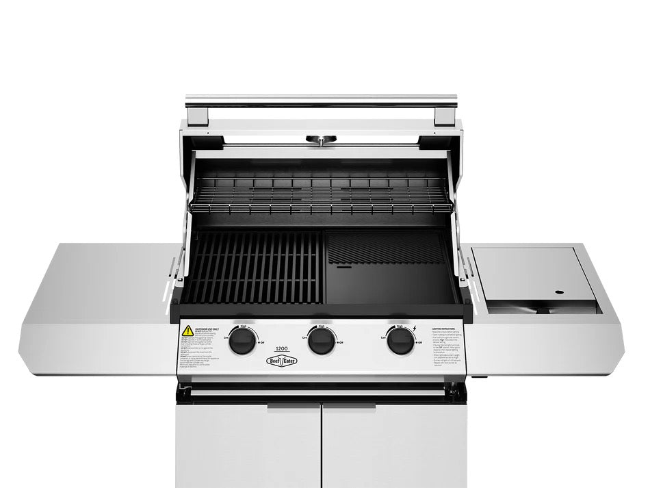 BeefEater 1200S Series - 3 Burner BBQ & Side Burner Trolley