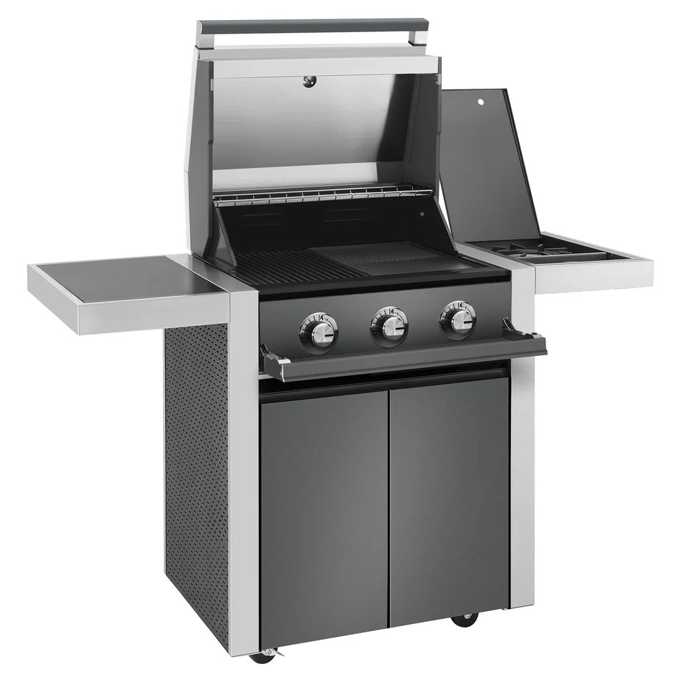 BeefEater 1700 Series - 3 Burner BBQ & Side Burner Trolley