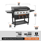 Blackstone 36 Inch 4 Burner Gas Griddle Plus with Air Fryer