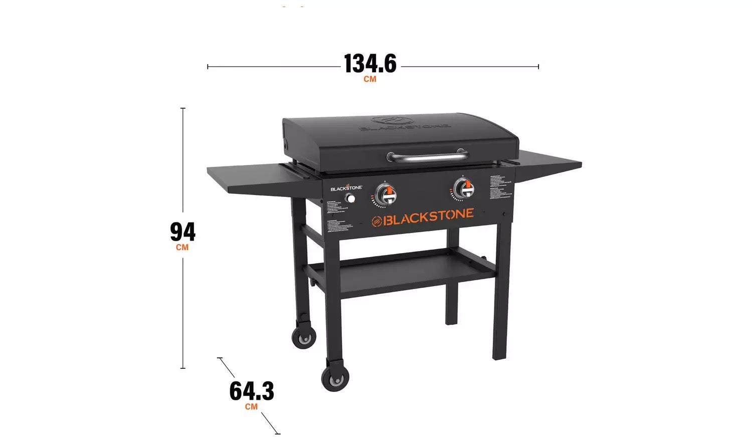Blackstone 28 Inch Iron Forged Blackout Gas Griddle Cooking Station With Hood