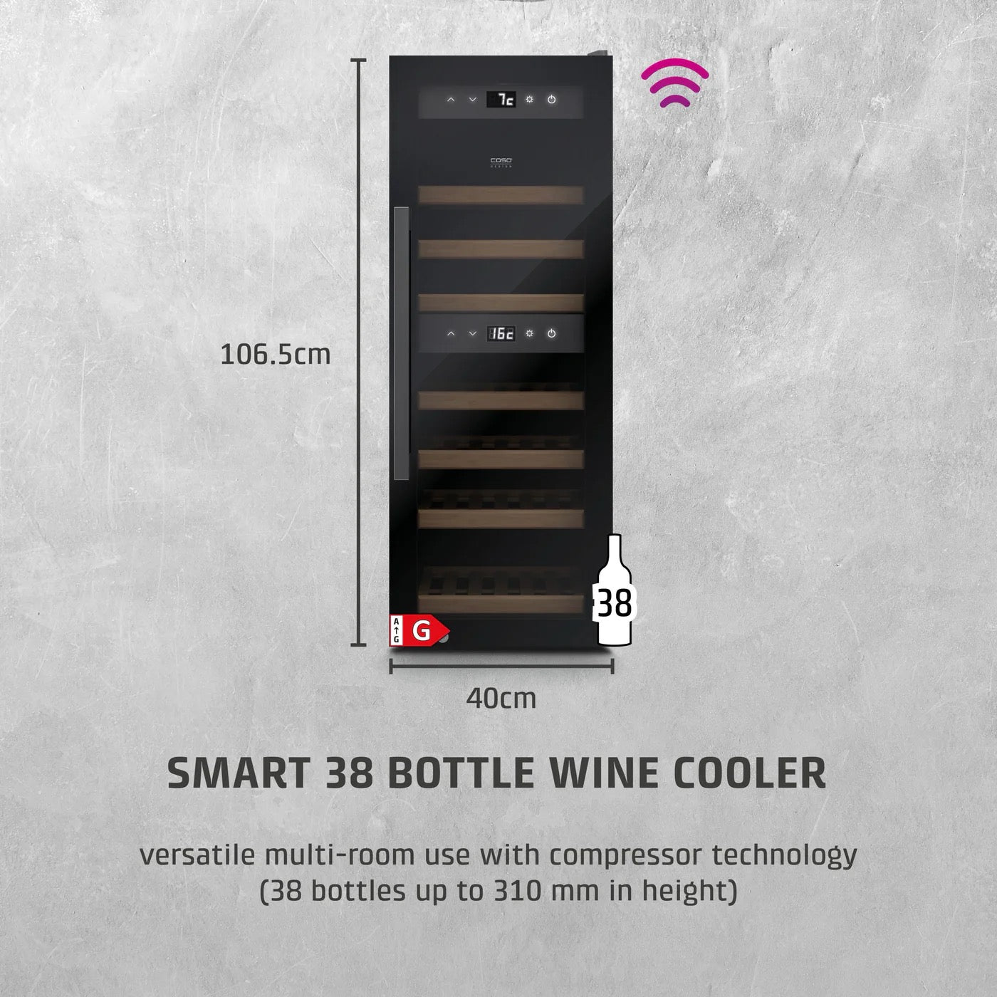 CASO Design WineExclusive 38 Smart Black