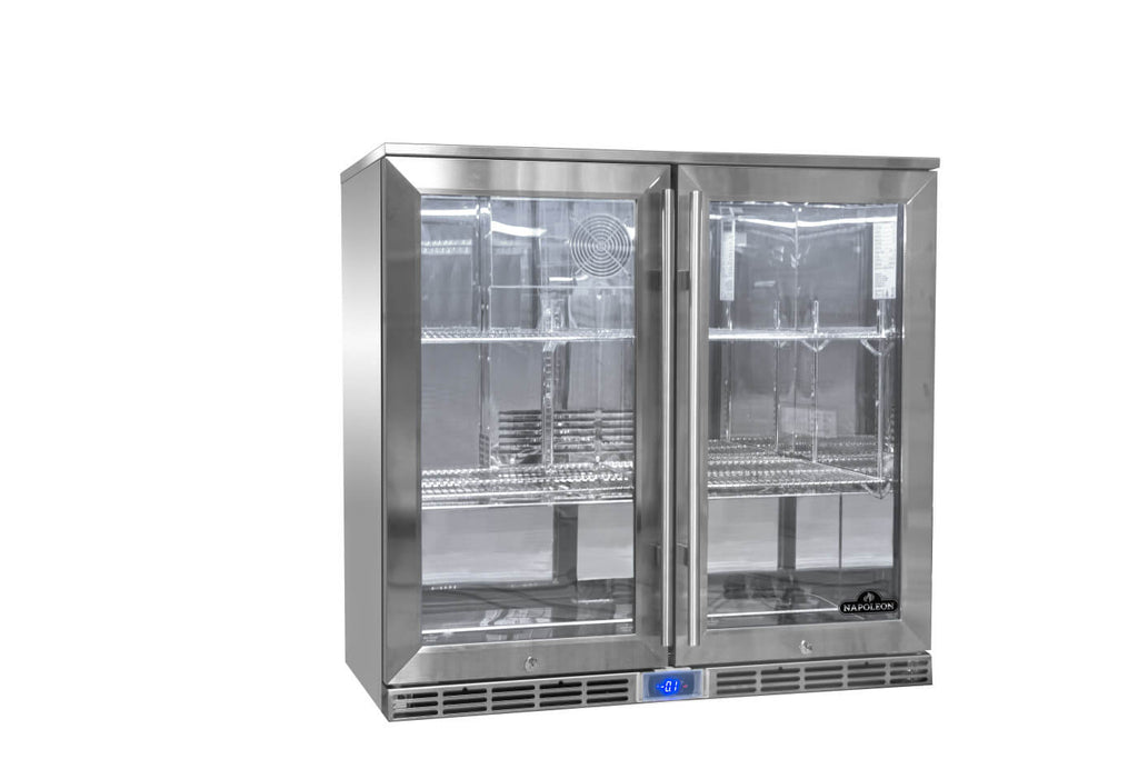 Outdoor Cooler Double Door | Stainless Steel Outdoor Fridge | Low-Energy LED Lighting | LOW-E Glass | Ember BBQ Co UK