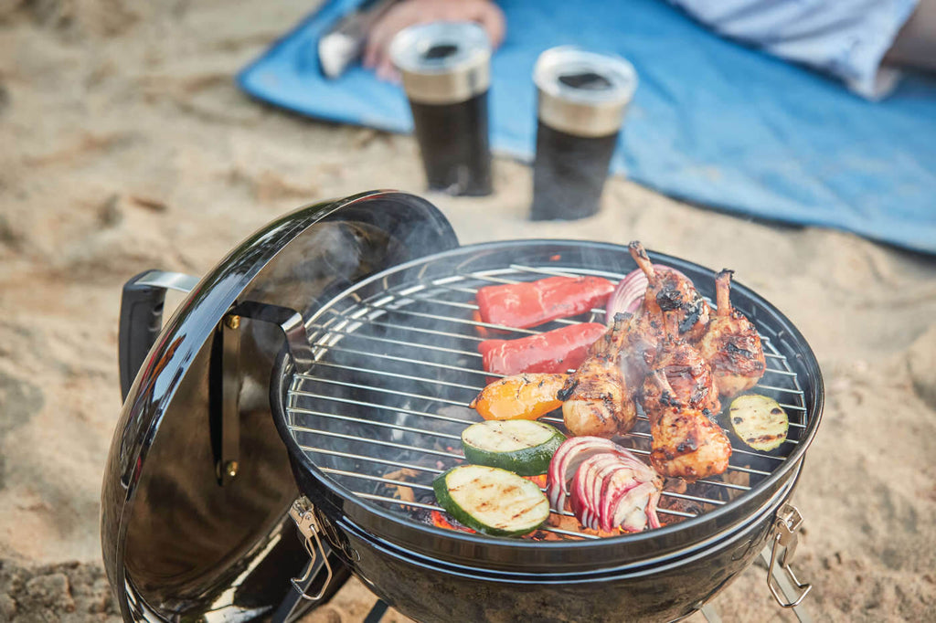 Premium 14 Charcoal Portable Kettle | 14 Inch Portable Charcoal Grill | Dual Basket | Air Vents | Outdoor Portable BBQ UK | Ember BBQ Co