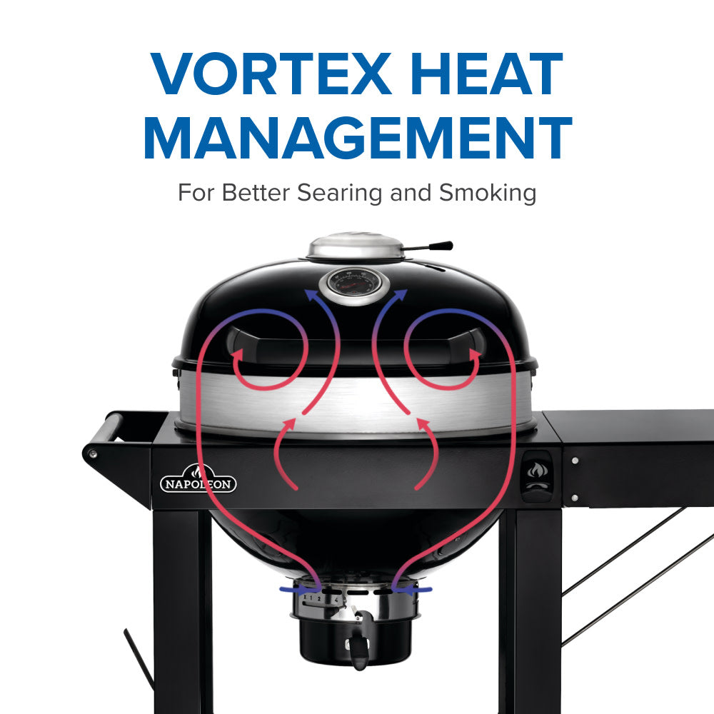 Professional 22 Charcoal Cart | Cast Iron WAVE™ Grids | Rotisserie Ready | Vortex Heat Management | Outdoor Charcoal Grill UK | Ember BBQ Co