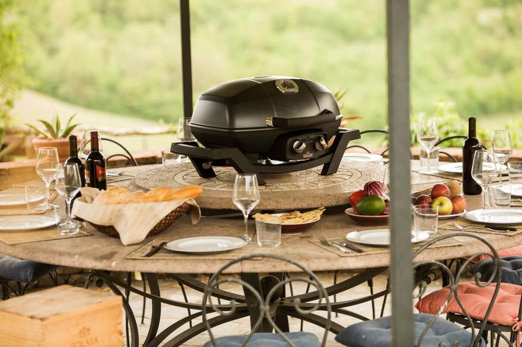 TravelQ PRO285 | Portable Gas Grill | 2 Burners | Cast Iron WAVE Grids | Cast Aluminum Lid | Ember BBQ Co UK