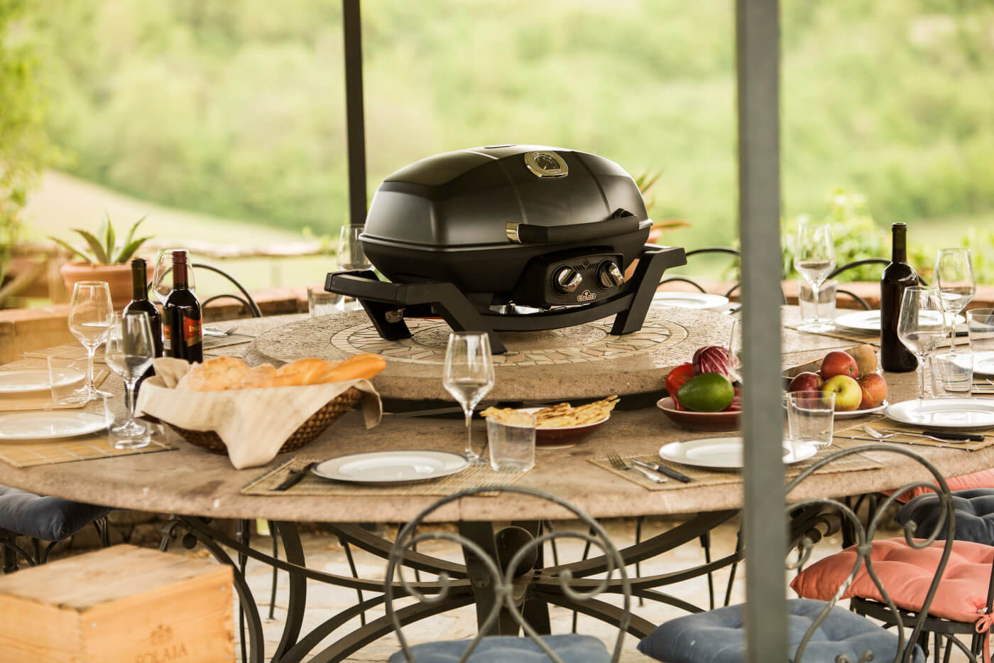 TravelQ PRO285 | Portable Gas Grill | 2 Burners | Cast Iron WAVE Grids | Cast Aluminum Lid | Ember BBQ Co UK