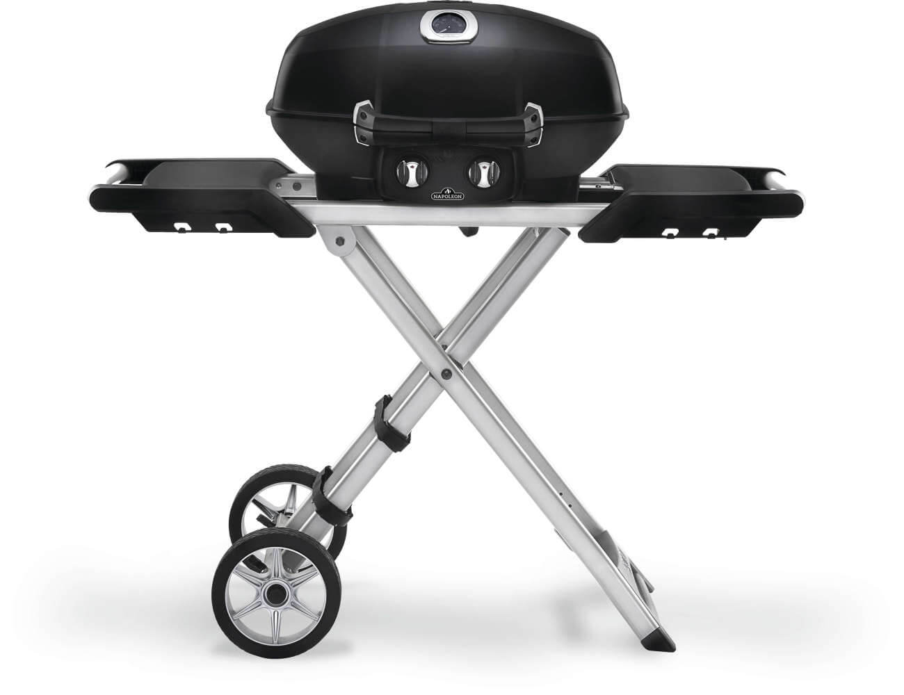 TravelQ PRO285X | 2 Burner Portable Propane Gas Grill | WAVE Grids | Folding Scissor Cart | Ember BBQ Co UK