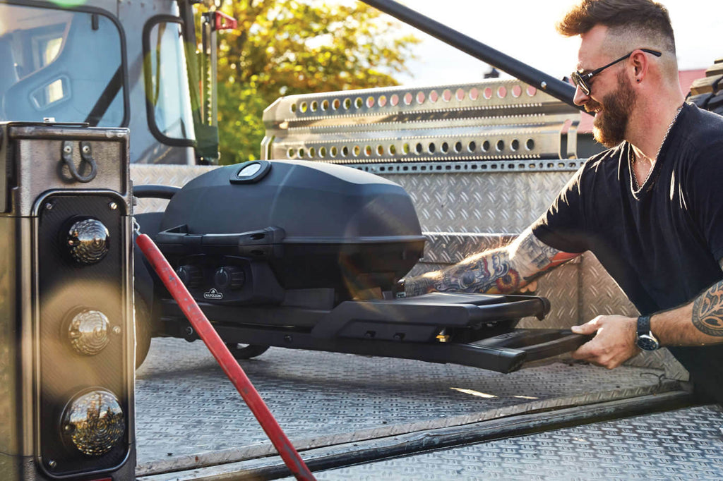 Phantom TravelQ PRO285X | 2 Burner Portable Propane Gas Grill | Scissor Cart | Warming Rack | Ember BBQ Co UK
