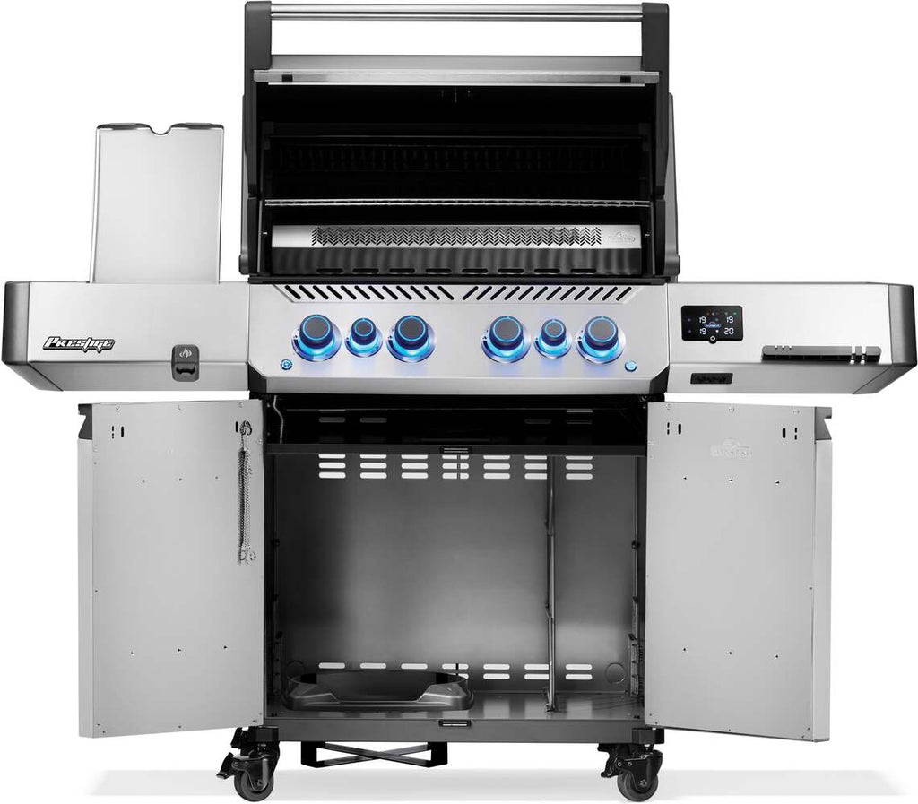 Prestige 500 Connected RSIB Gas Grill | Stainless Steel Smart BBQ | Infrared Side Burner | Infrared Rear Burner | Napoleon Grill UK | Ember BBQ Co