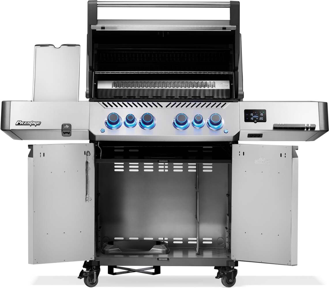 Prestige 500 Connected RSIB Gas Grill | Stainless Steel Smart BBQ | Infrared Side Burner | Infrared Rear Burner | Napoleon Grill UK | Ember BBQ Co