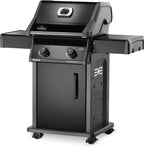 Rogue 365 Gas Grill | 2 Burner Propane BBQ | Compact Black Grill | Cast Iron WAVE Grids | Folding Shelves | Ember BBQ Co UK