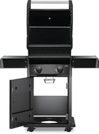 Rogue 365 Gas Grill | 2 Burner Propane BBQ | Compact Black Grill | Cast Iron WAVE Grids | Folding Shelves | Ember BBQ Co UK