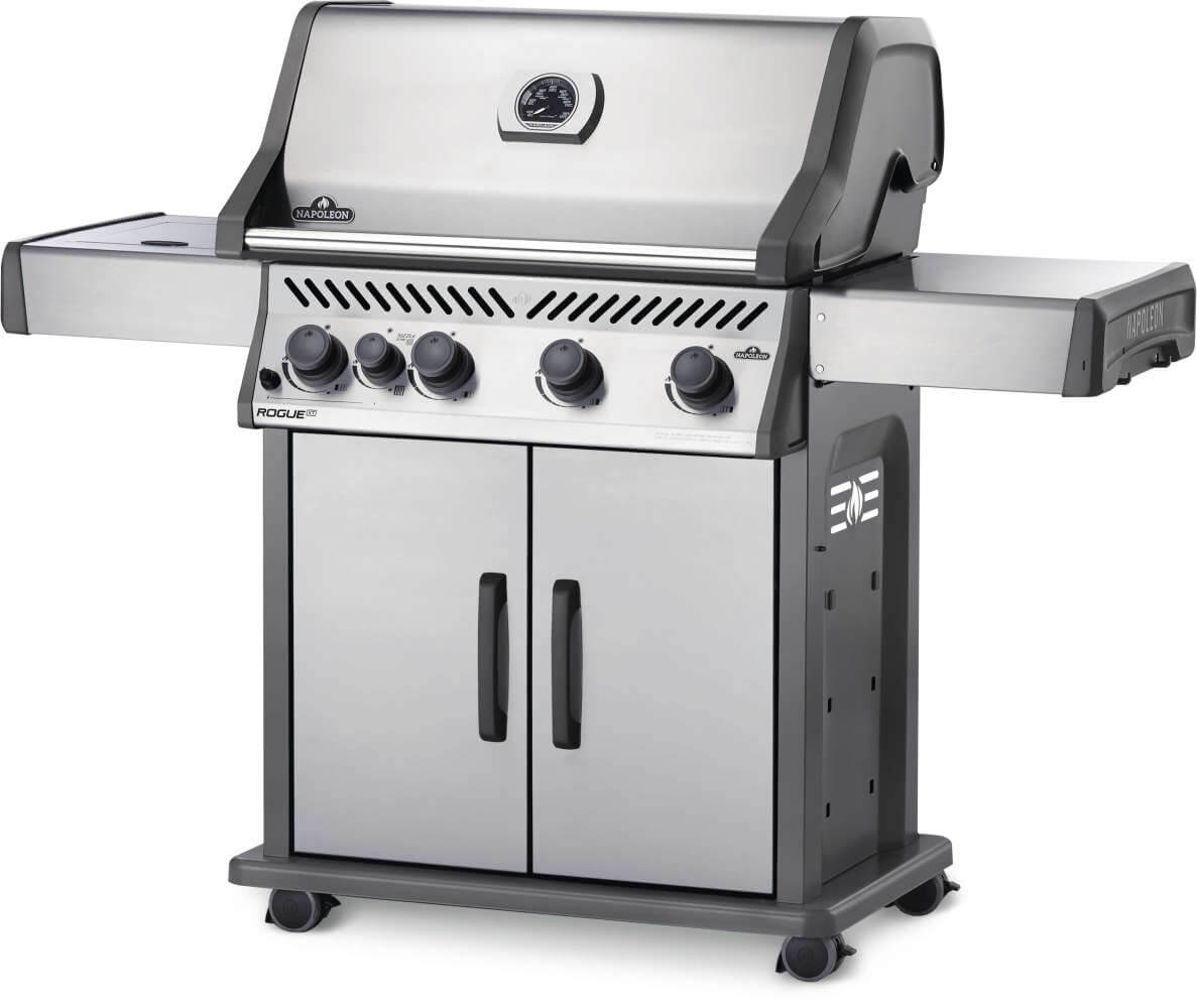 Rogue XT 525 SIB Gas Grill | Stainless Steel BBQ | 4 Burners | Infrared Side Burner | WAVE Cast Iron Grids | Ember BBQ Co UK