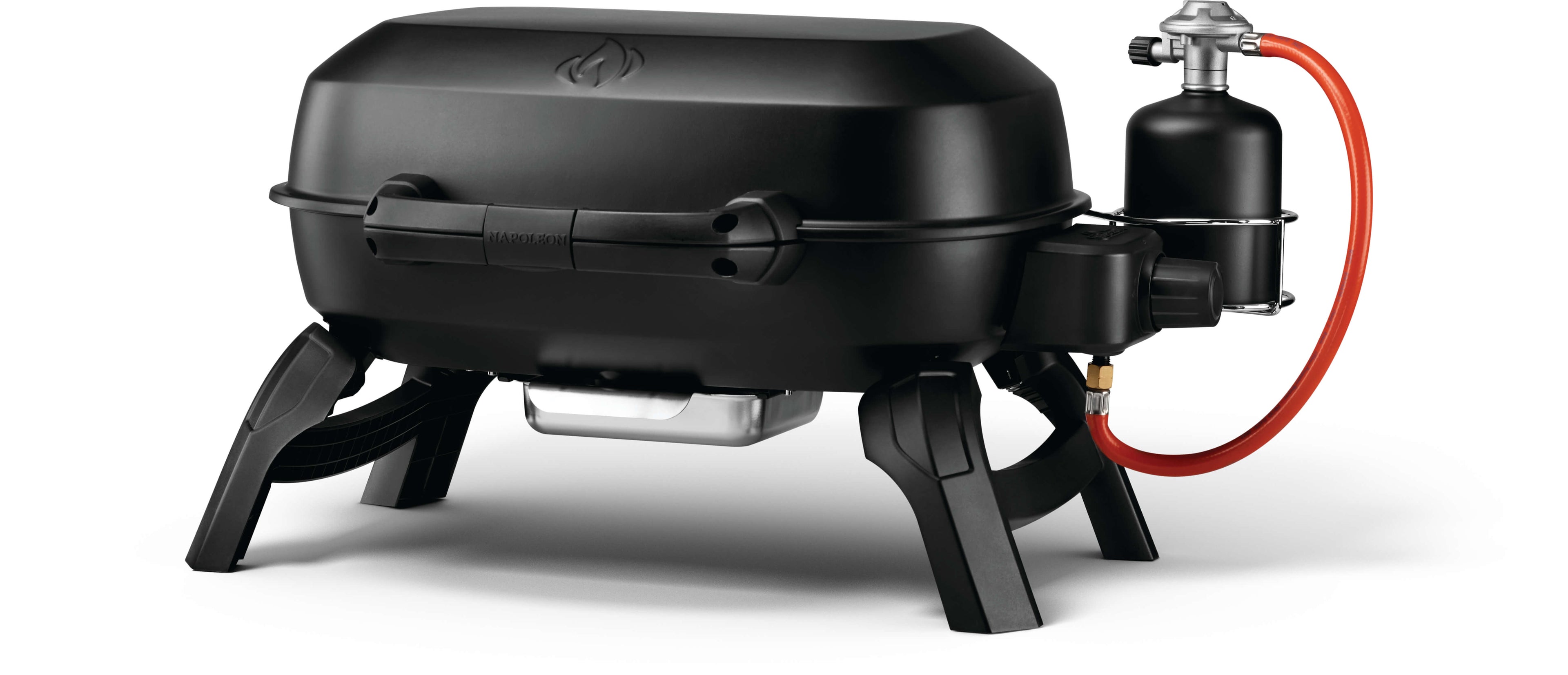 Napoleon TravelQ 240 Portable Gas Grill with Folding Legs and Cast Iron Grids