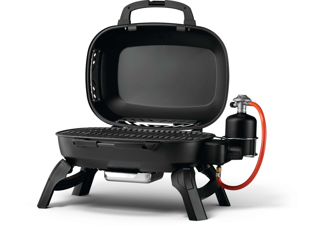 Napoleon TravelQ 240 Portable Gas Grill with Folding Legs and Cast Iron Grids