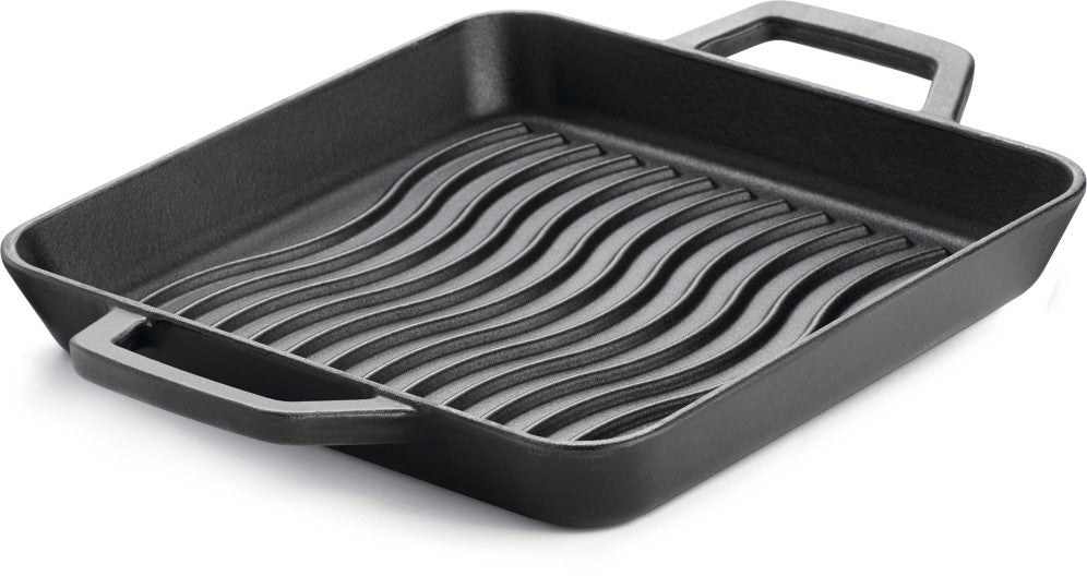 Napoleon Cast Iron Griddle Pan | 25x25 cm BBQ Griddle | Porcelain Coated Cast Iron Pan | WAVE Sear Mark Pan | Ember BBQ Co UK